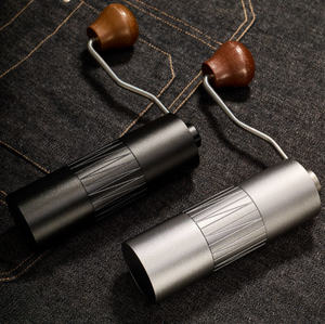 수동 커피 그라인더 조정 가능한 버 스테인레스 스틸 휴대용 핸드 미니 커피 콩 그라인더 나무 손잡이